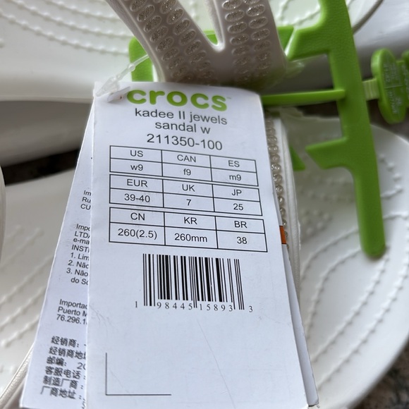Crocs Kadee II Jewels Strappy Diamante White Sandals Women's Size 9 New - Picture 5 of 7